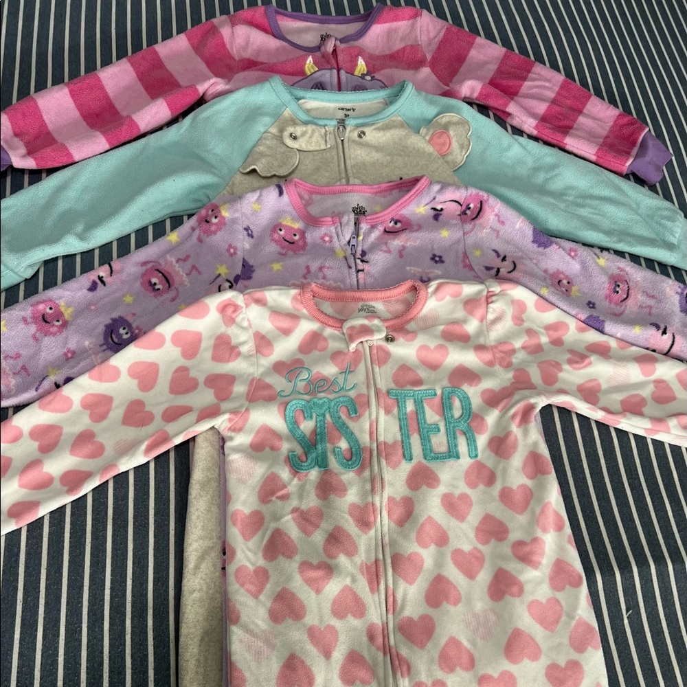 4pc set girls warm onesie Size 3T